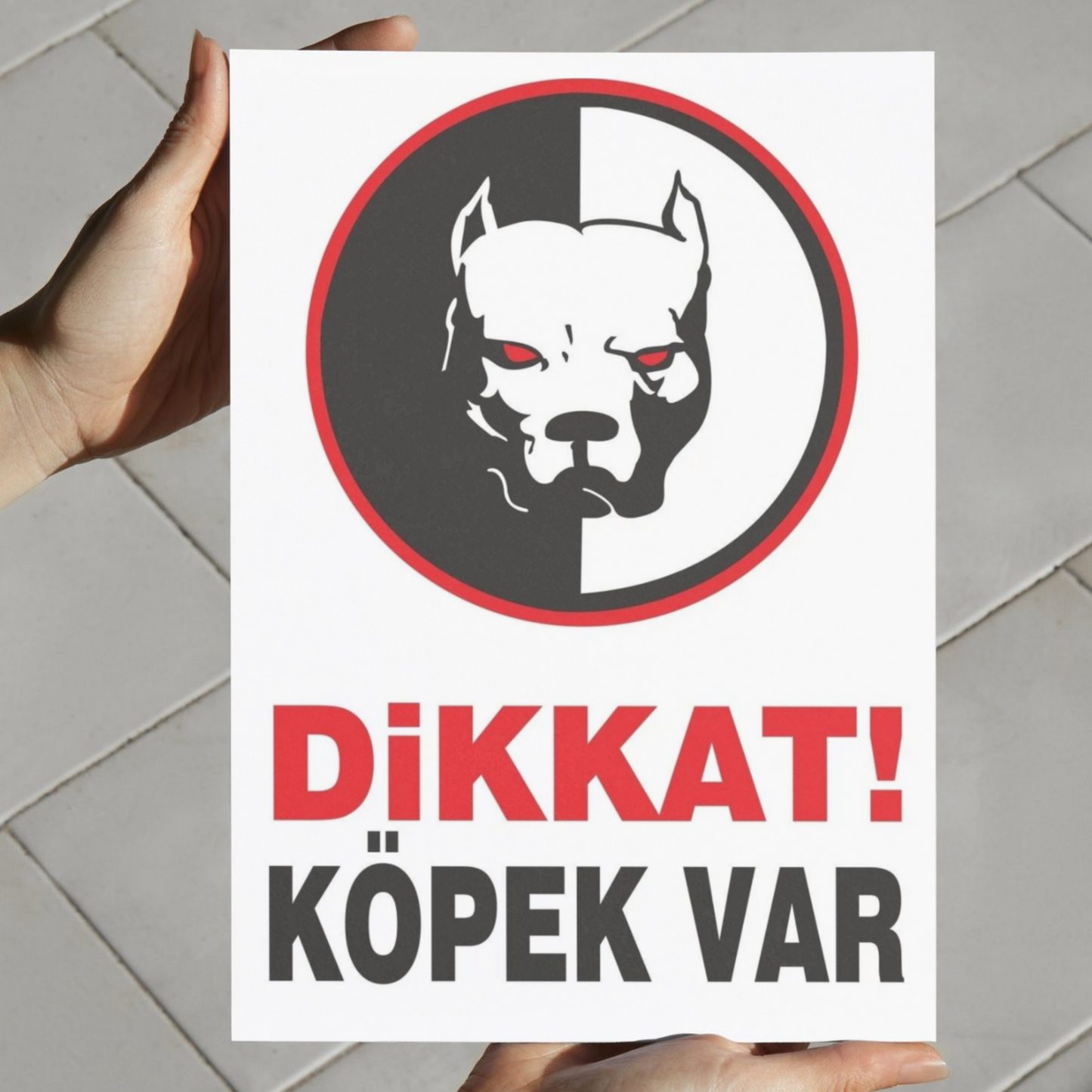 Dikkat Köpek Var Tabelası Bulldog, 25x35 cm Dayanıklı Uyarı Levhası