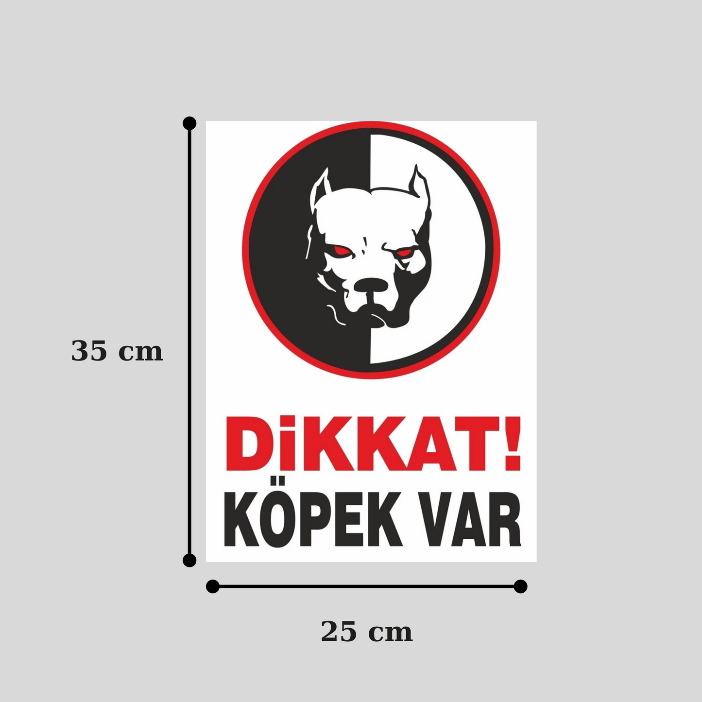 Dikkat Köpek Var Tabelası Bulldog, 25x35 cm Dayanıklı Uyarı Levhası
