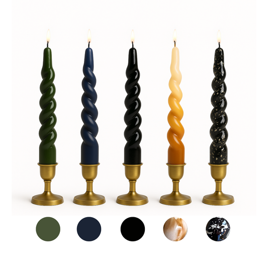 Happynesso İtalyan Kısa Burgu Şamdan Mumu 17,5 cm | El Yapımı, Kokusuz & Damlamaz