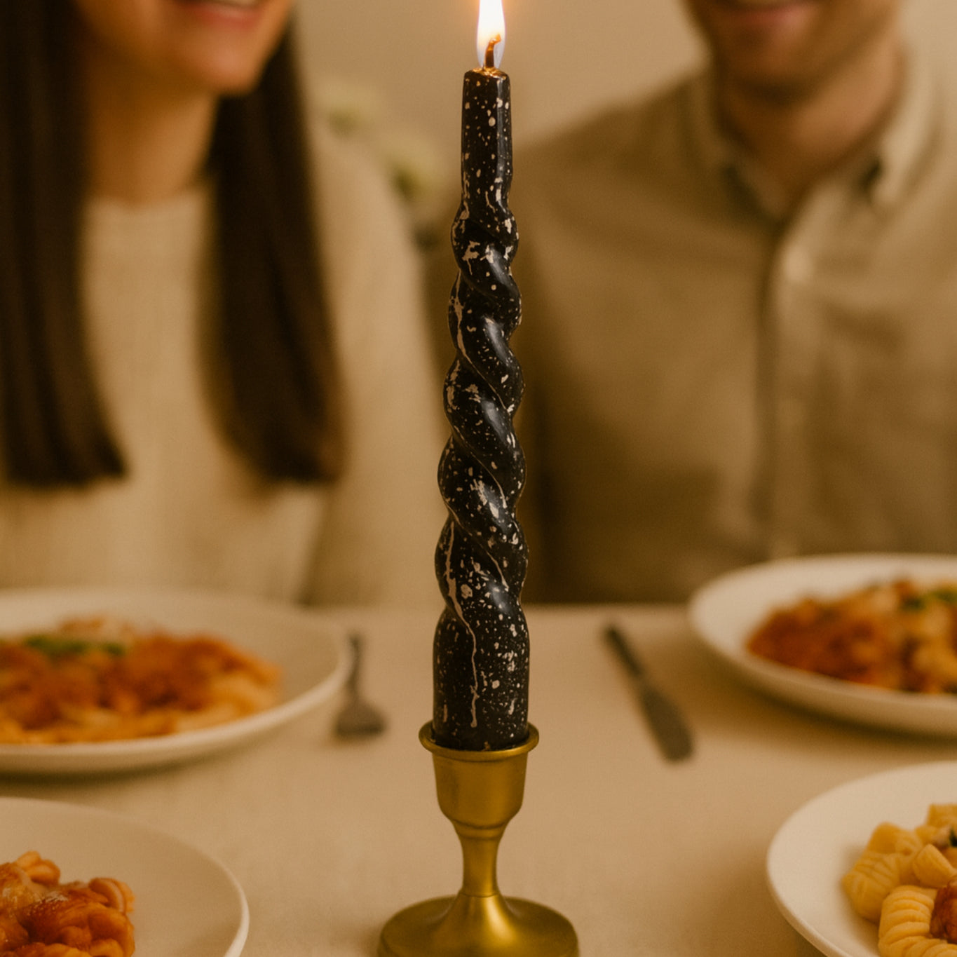 Happynesso İtalyan Kısa Burgu Şamdan Mumu 17,5 cm | El Yapımı, Kokusuz & Damlamaz