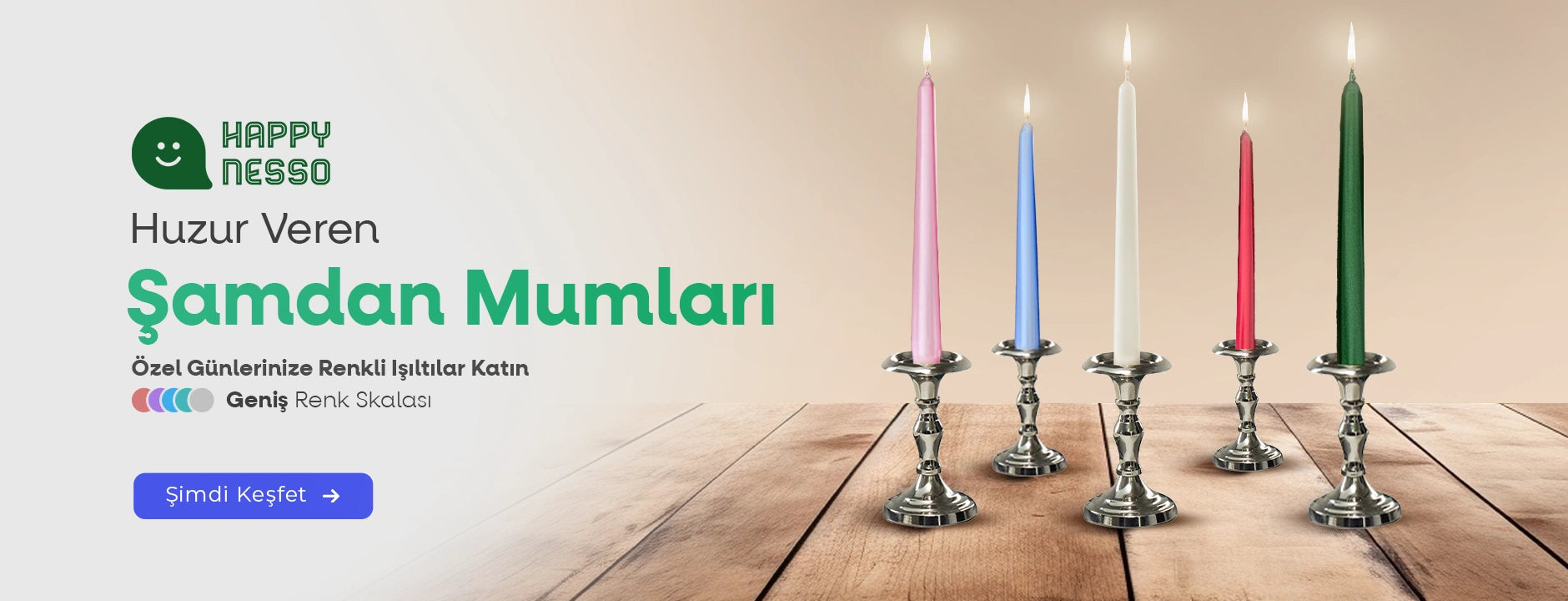 Happy Nesso Huzur Veren Şamdan Mumları