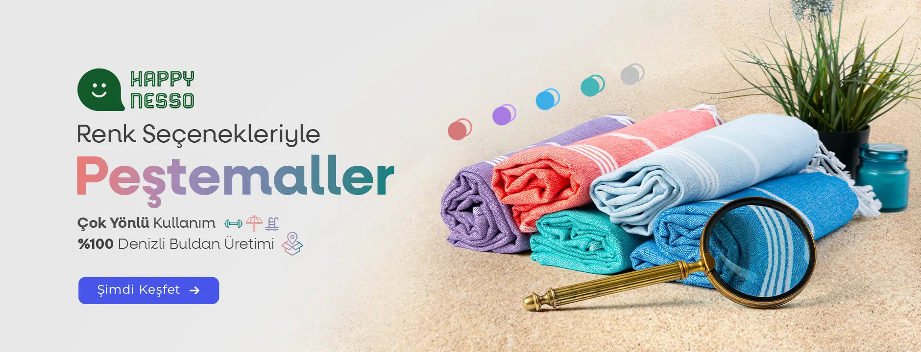 Happy Nesso Renk Seçenekleriyle Peştemaller