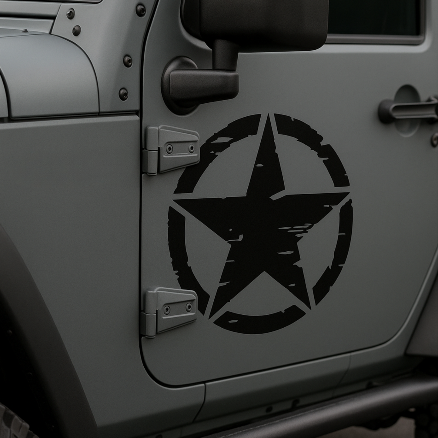 Askeri yıldız sticker Jeep araç kapısı uygulaması siyah off-road army star decal