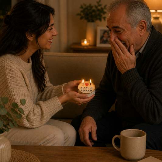 Canım babam yazılı gizli mesajlı kokulu mum - babalar günü ve özel gün hediyesi