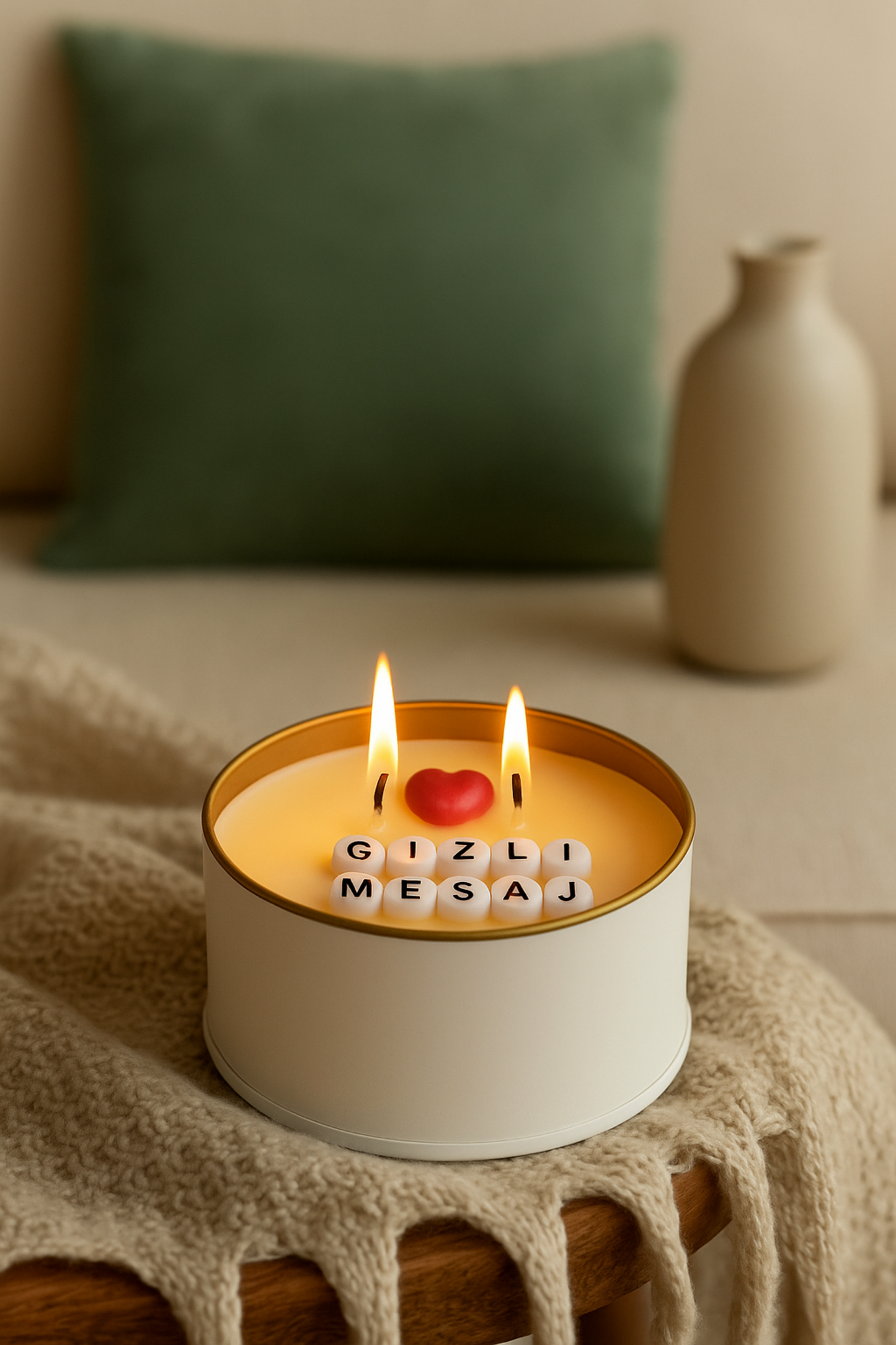 Gizli Mesajlı Hediyelik Sürpriz Mesajlı Soya Mum