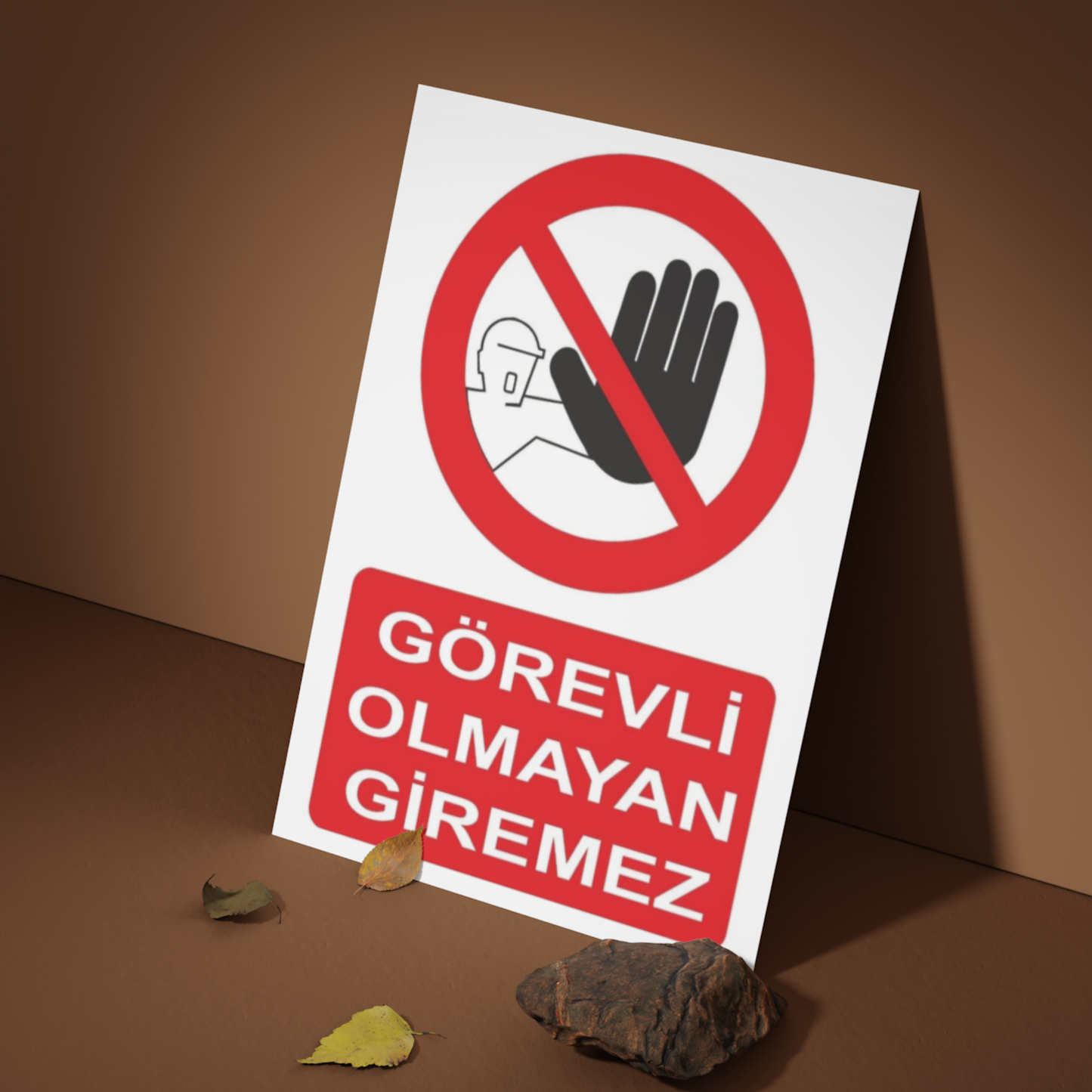 Görevli Olmayan Giremez uyarı levhası, 25x35 cm forex tabela, açılı lifestyle ürün görseli