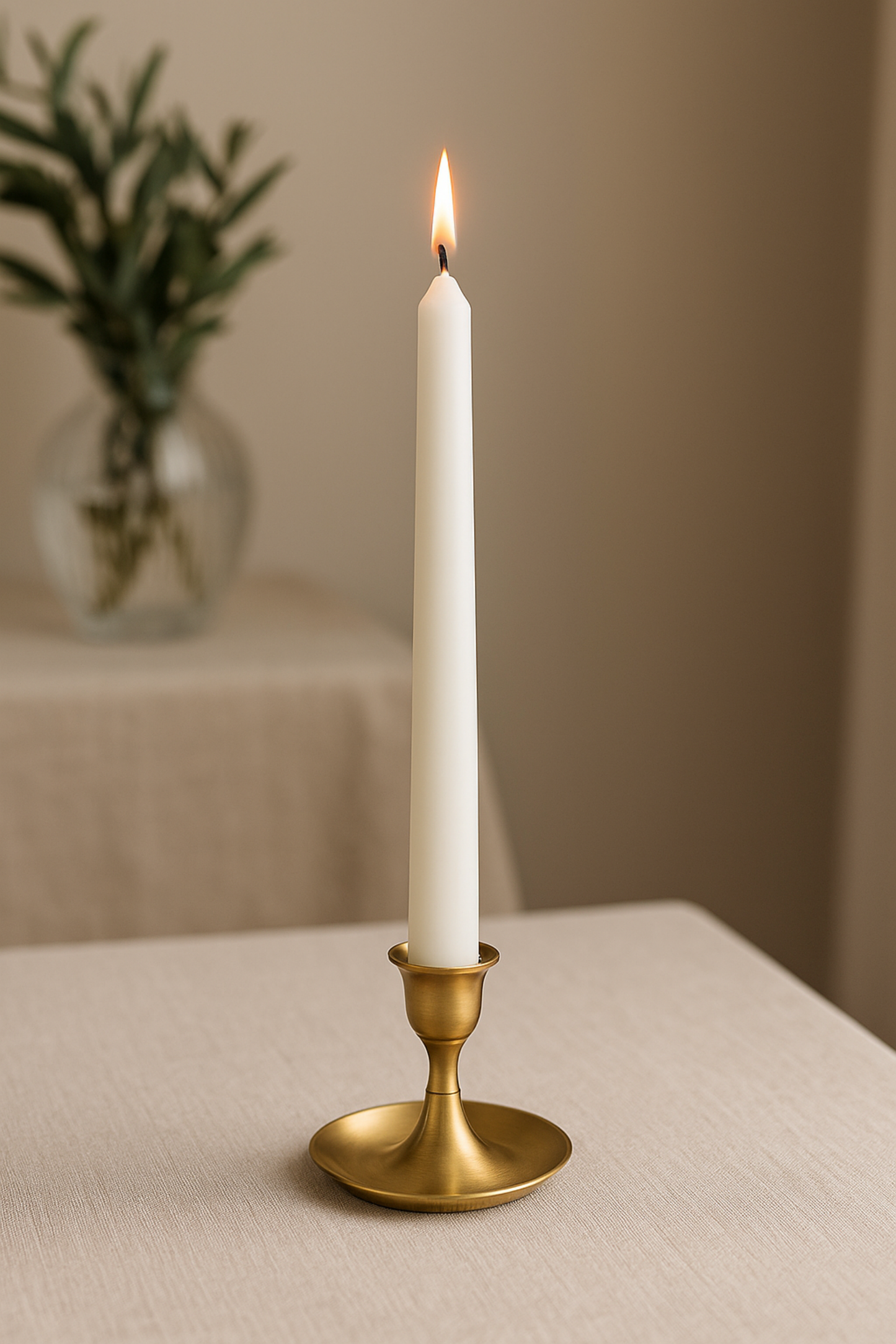 Konik Şamdan Mumu 25 cm – Dekoratif, İs Yapmaz, Kokusuz | Masa & Etkinlik Mumları
