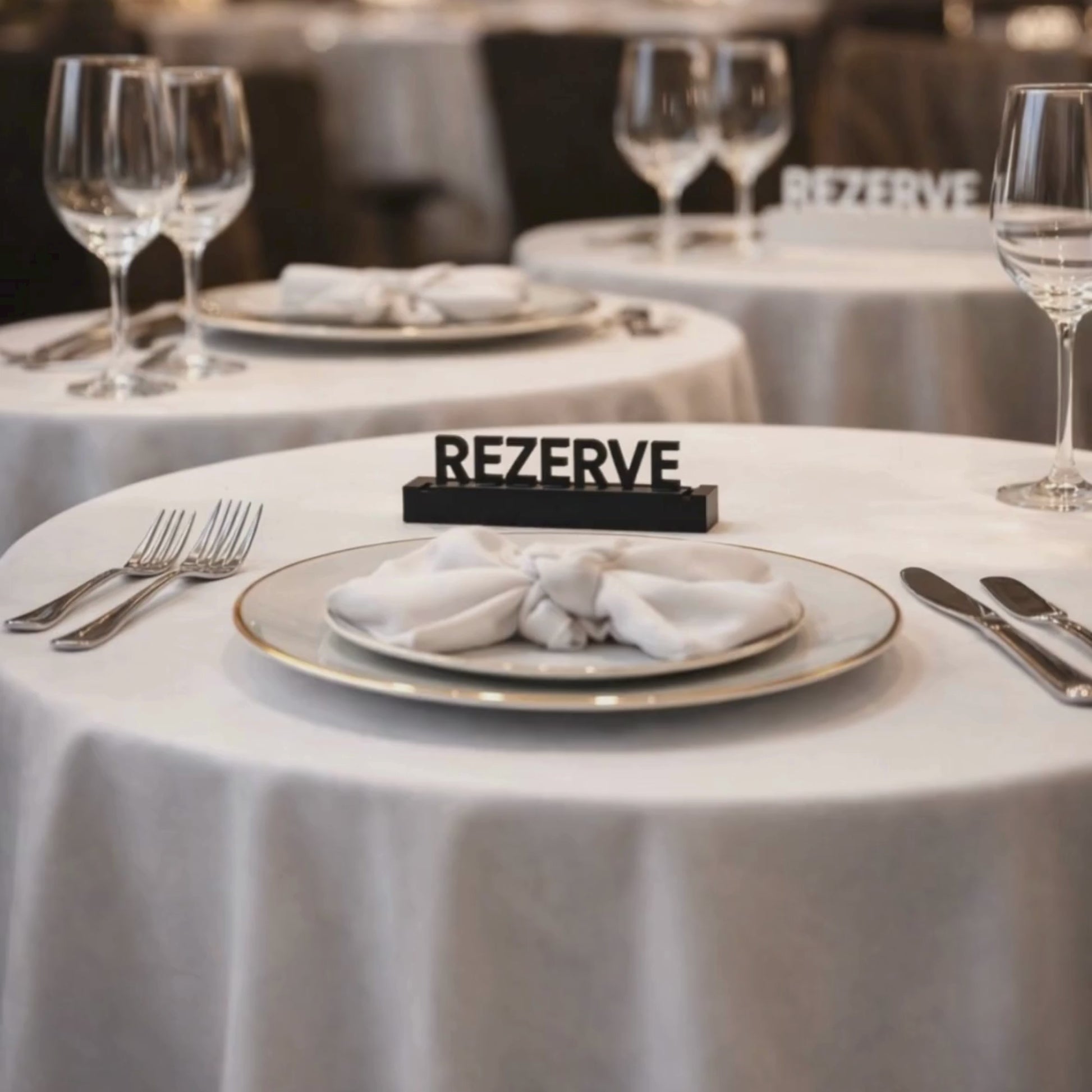 siyah pleksi rezerve yazısı lüks restoran tanıtım videosu