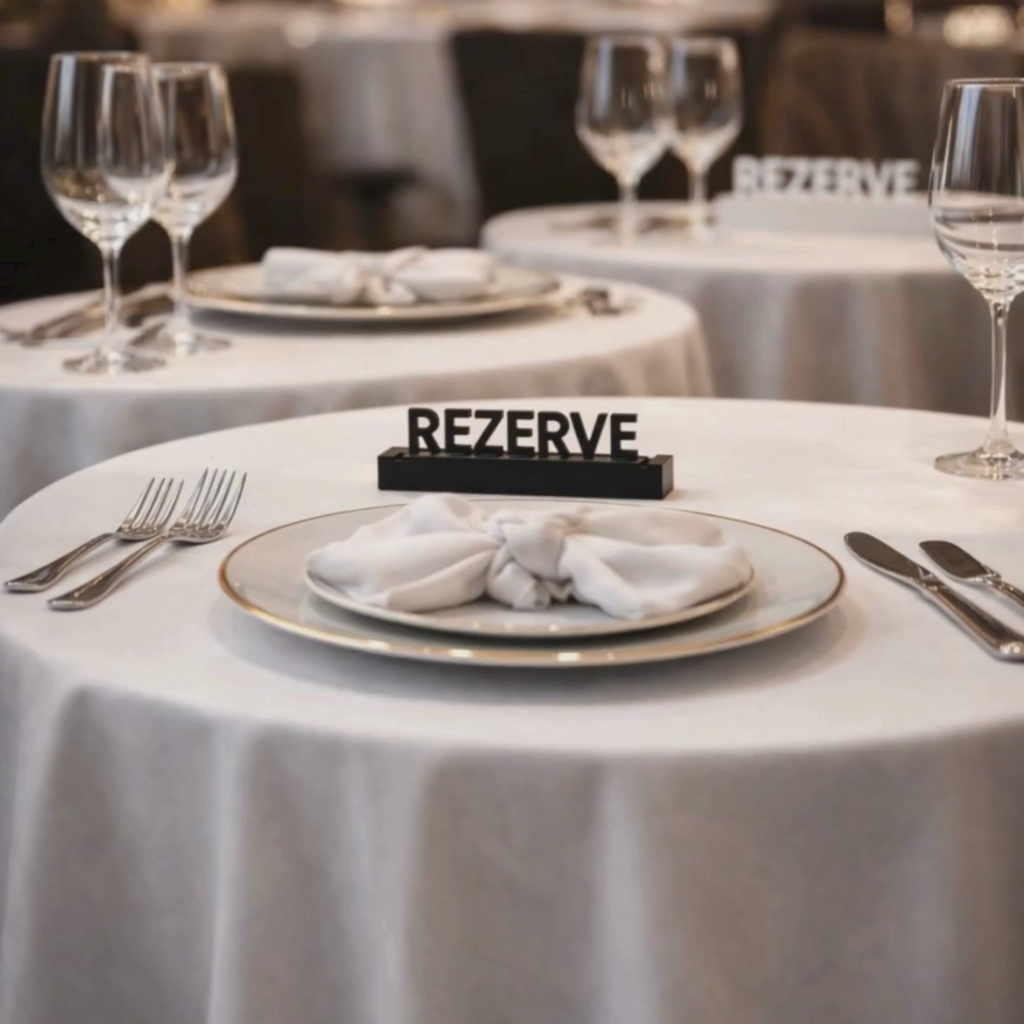 siyah pleksi rezerve yazısı lüks restoran tanıtım videosu