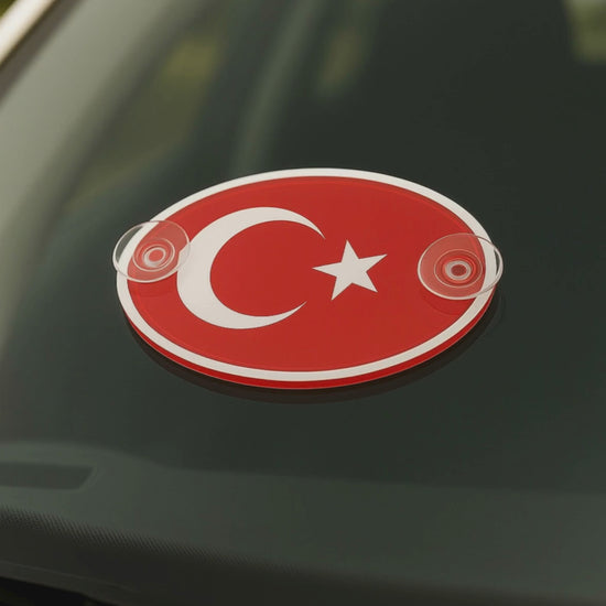 Çift vantuzlu pleksi Türk bayrağı stickerın araba camında kullanım videosu