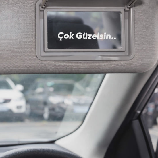 Çok Güzelsin araba güneşlik aynası stickeri sürüş anı ürün videosu