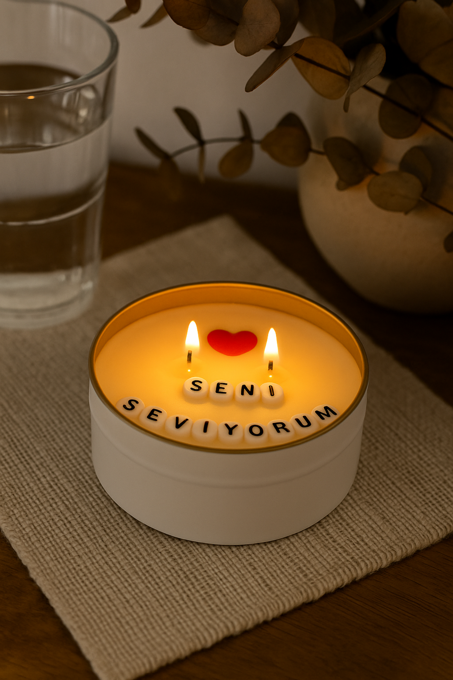 Gizli Mesajlı Hediyelik Sürpriz Mesajlı Soya Mum